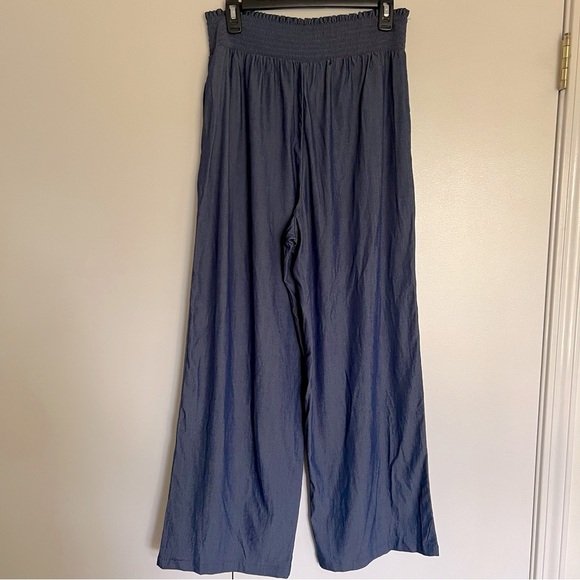 NWT Laundry by Shelli Segal Wide Leg Elastic Waist Blue Pants size medium - Picture 2 of 10